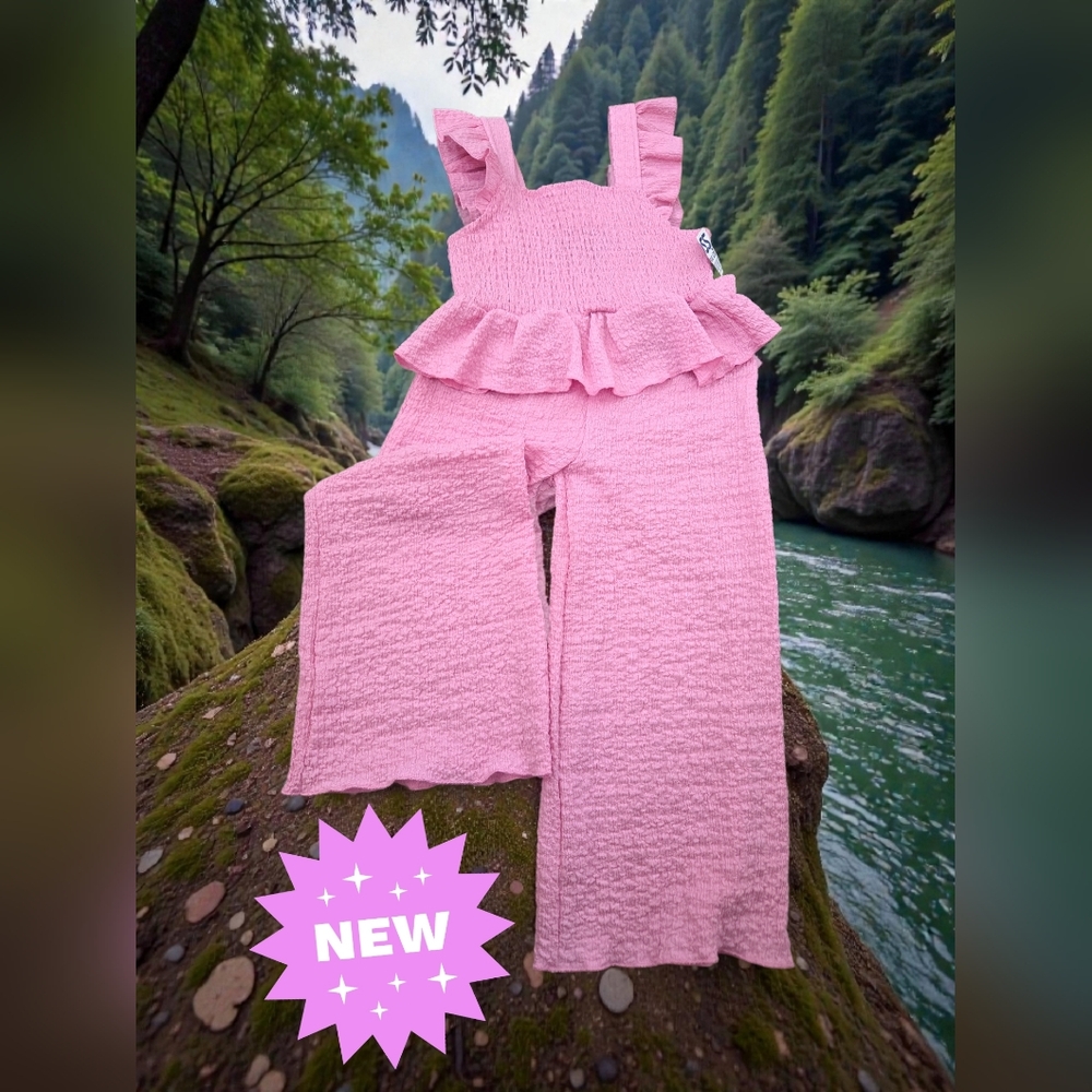 New stylish 2pc smocked outfit set girls toddlers 4T